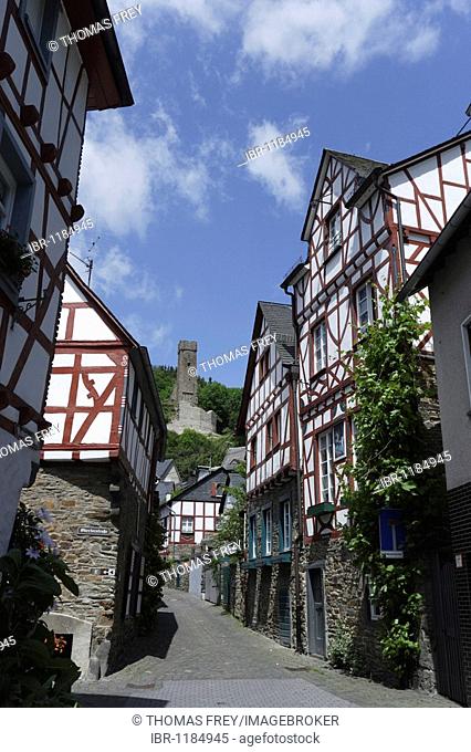 Half-timbered houses in the village of Monreal, Mayen-Koblenz district, Rhineland-Palatinate, Germany, Europe