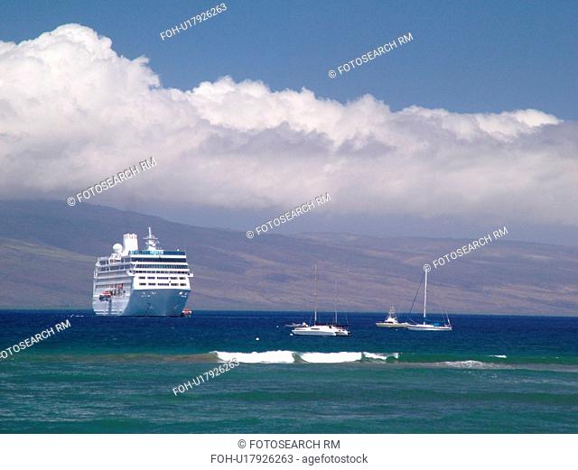 Lahaina, Maui, HI, Hawaii, West Maui, Auau Channel, cruise ship