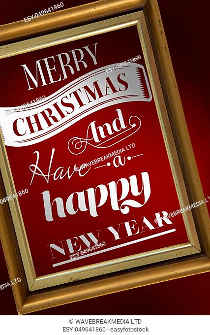 Merry Christmas message against red and white background