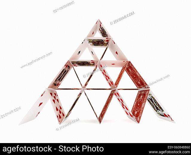 Playing cards bridge isolated on white background