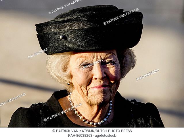 Princess Beatrix of The Netherlands visits the museum symposium on the occasion of the 100th anniversary of the Dutch historical Maritime museum in Amsterdam