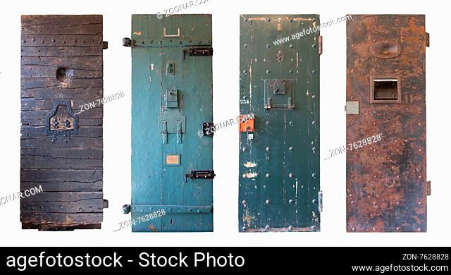 Collection of four old prison doors, prisons in the Netherlands