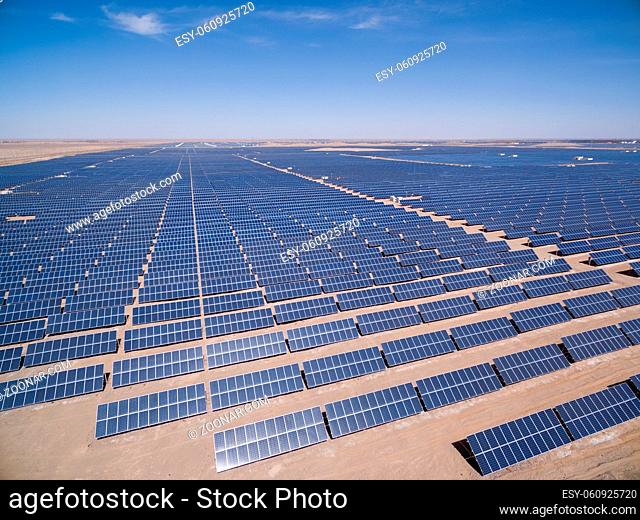 aerial view of solar energy, golmud in qinghai province, China