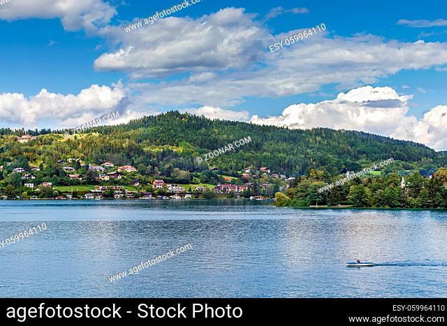 Landscape of the Worthersee lake, Carinthia, Austria