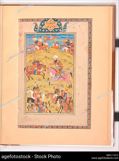 Rustam Kills the Commander of the Dehz, Folio from a Shahnama (Book of Kings). Author: Abu'l Qasim Firdausi (935-1020); Object Name: Folio from an illustrated...