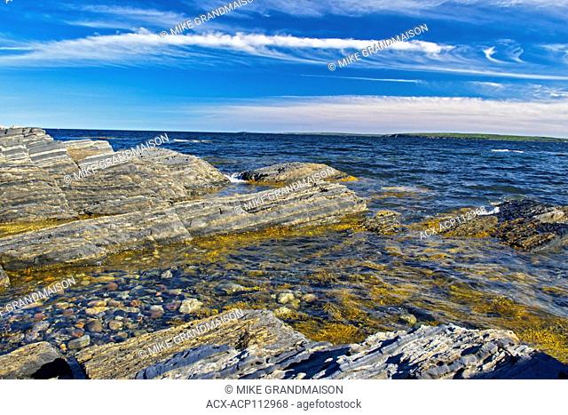 Rocky landscape on the Atlantic Ocean, Blue Rocks, Nova Scotia, Canada