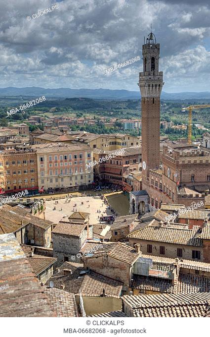 Piazza del Campo and Torre del Mangia, Siena, Italy
