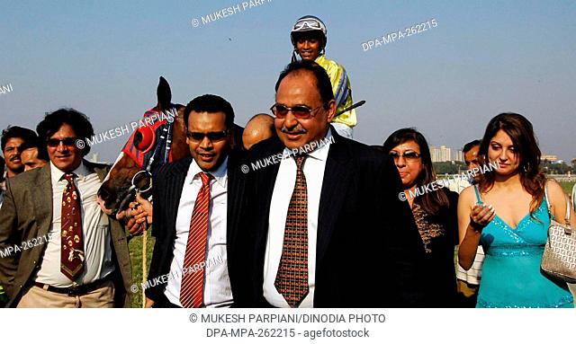 Winning horse at Mahalaxmi Race Course, Mumbai, Maharashtra, India, Asia
