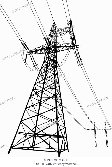 Power lines and electric pylons