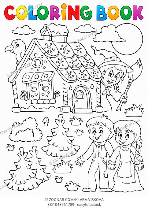 Coloring book Hansel and Gretel 1 - picture illustration