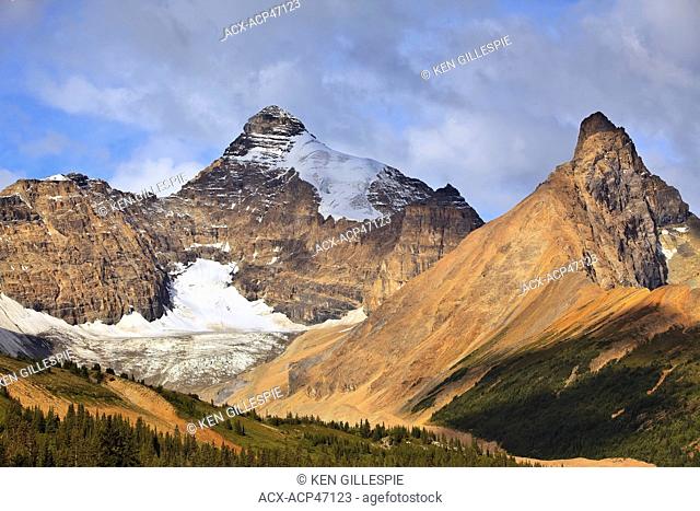 Mount Athabasca Glacier, Hilda Peak in foreground. Columbia Icefields, Jasper National Park, Alberta, Canada