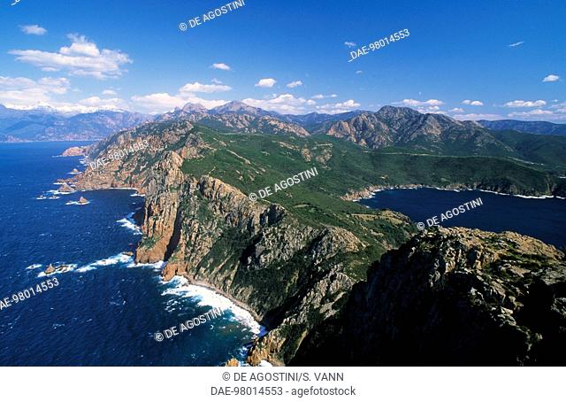 Cape Rossu and section of the coast to the Gulf of Porto, Corsica, France