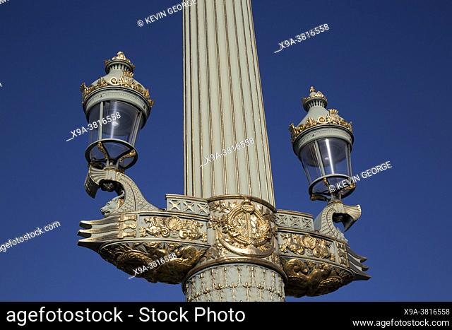 Lamppost at Place de la Concorde Square, Paris; France