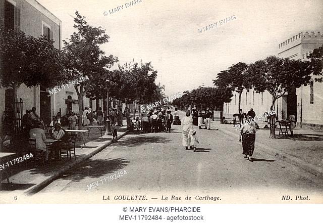 Rue de Carthage (Carthage Street), La Goulette, port of Tunis, Tunisia, North Africa