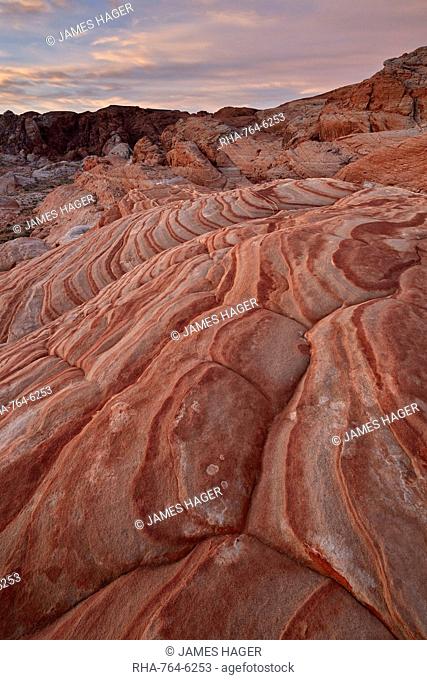 Sandstone forms at dawn, Valley Of Fire State Park, Nevada, United States of America, North America