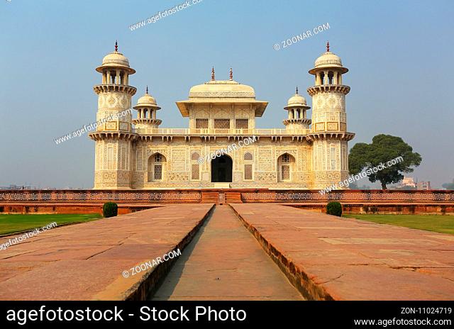 Tomb of Itimad-ud-Daulah in Agra, Uttar Pradesh, India. This Tomb is often regarded as a draft of the Taj Mahal