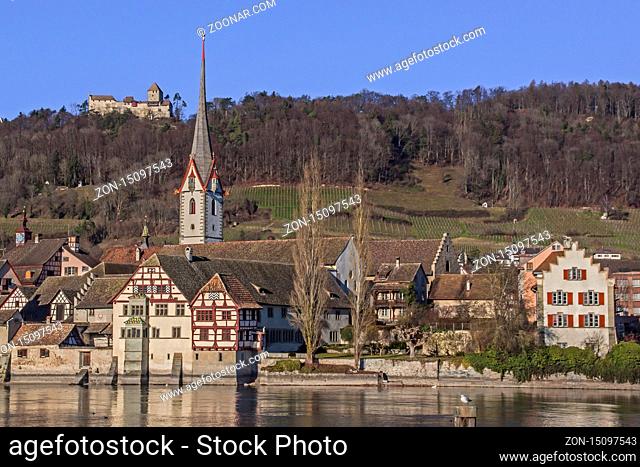 Stein am Rhein mit Kloster St. Georgen und Burg Hohenklingen