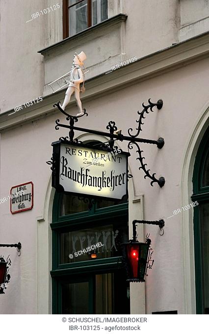Zum weissen Rauchfangkehrer, white chimney sweeper, restaurant, Weihburggasse (Austria, Vienna)