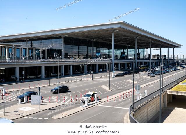 Berlin, Germany, Europe - Exterior view of Terminal 1 at Berlin-Brandenburg International Airport BER ""Willy Brandt""