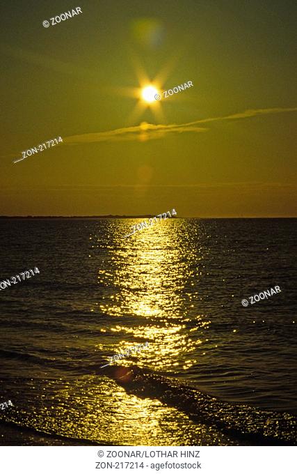 Langeoog, Nordsee Sonnenuntergang am Meer, Nordseeküste
