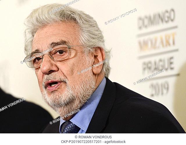 Spanish opera singer and conductor PLACIDO DOMINGO speaks with journalists during the press conference on Operalia 2019, the world international opera...