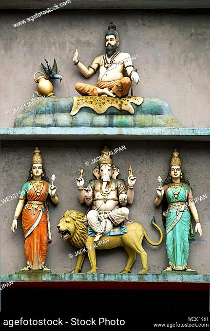 Hindu temple with indian gods in kuala lumpur malaysia