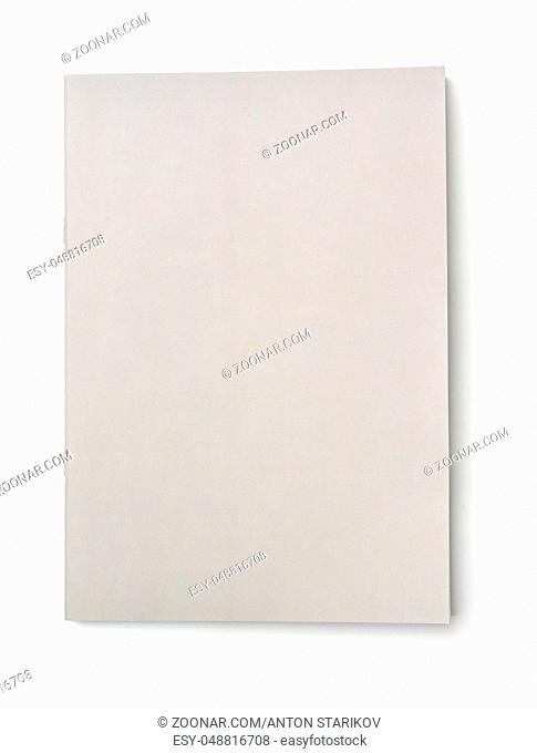 Blank grey brochure cover isolated on white
