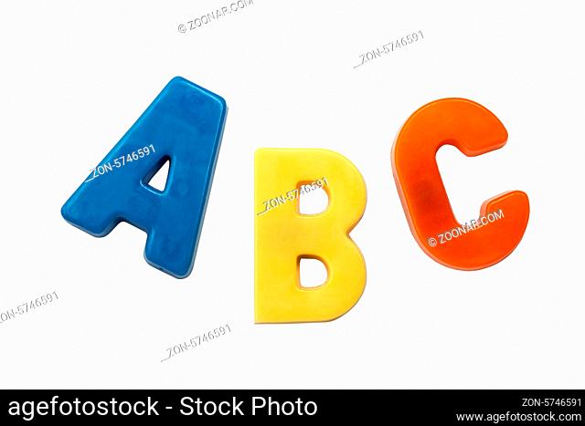 Letter magnets A B C isolated on white