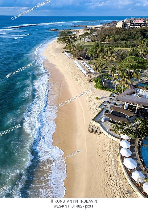 Indonesia, Bali, Nusa Dua, Aerial view of Nikko beach