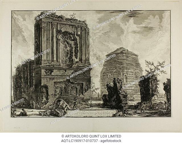 A. View of the Tomb of Licinianus Piso on the ancient Appian Way… B. Tomb of the Cornelii…, from Views of Rome, 1764, published 1800–07