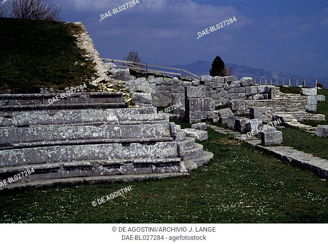 The Theatre, detail, Samnite monumental complex of the Great Temple and Theatre, late 2nd century bC, Bovianum Vetus, Pietrabbondante, Molise, Italy