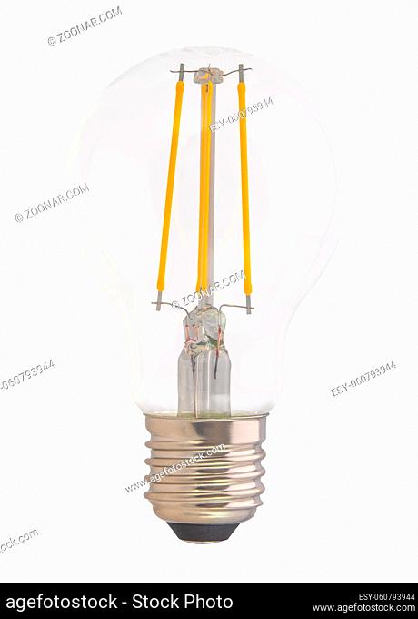 A Filament Style LED Eco Lightbulb On A White Background