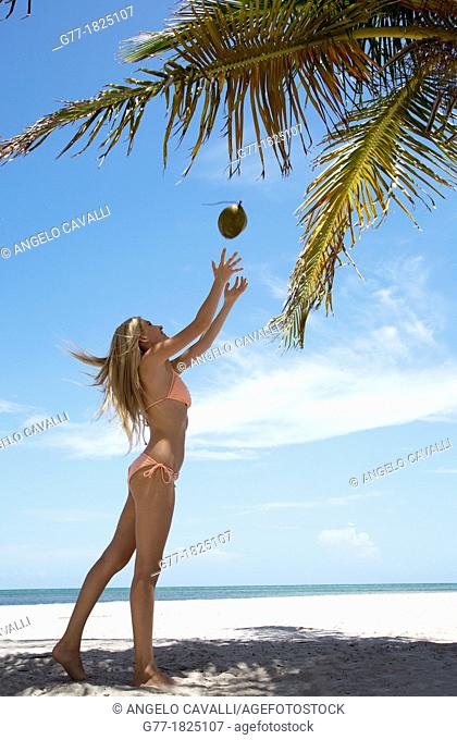 Woman on the beach. Miami Beach, Florida, USA