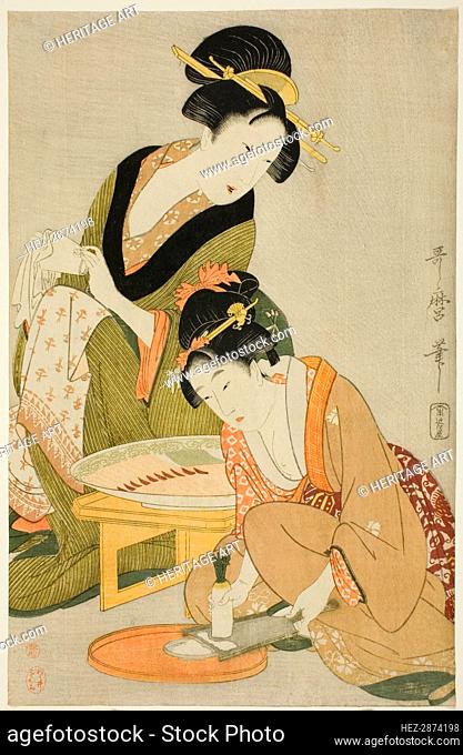 Preparing a Meal, Japan, c. 1798/99. Creator: Kitagawa Utamaro
