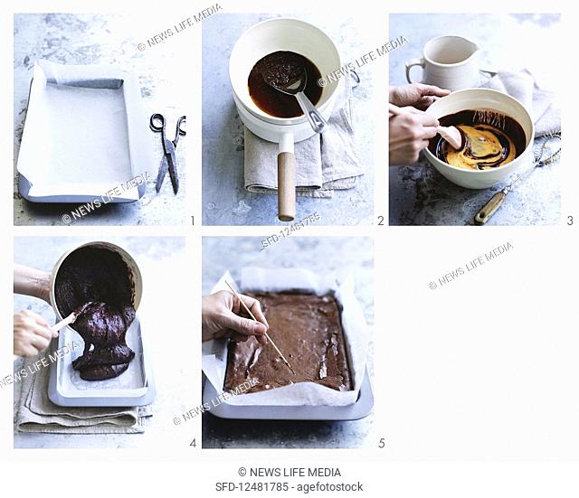 Brownies being made