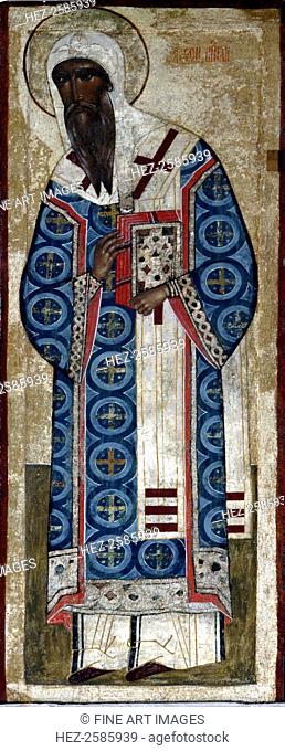 Saint Metropolit Alexius, 16th century. Russian icon, Northern School. Found in the collection of the Ferapontov Monastery, Kirillov