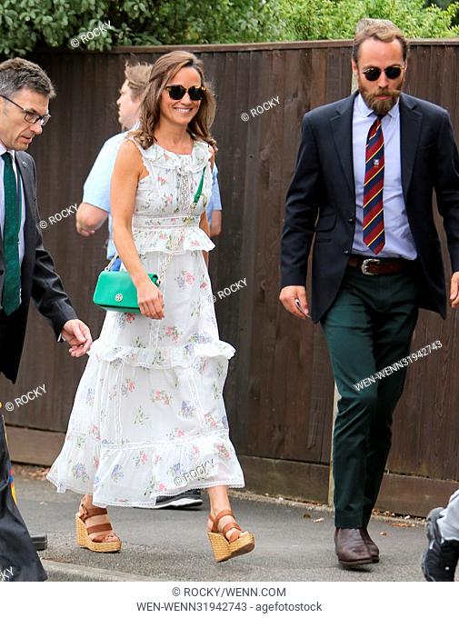 Pippa Middleton and James Mathews arriving at Wimbledon Featuring: Pippa Middleton, James Mathews Where: London, United Kingdom When: 16 Jul 2017 Credit:...