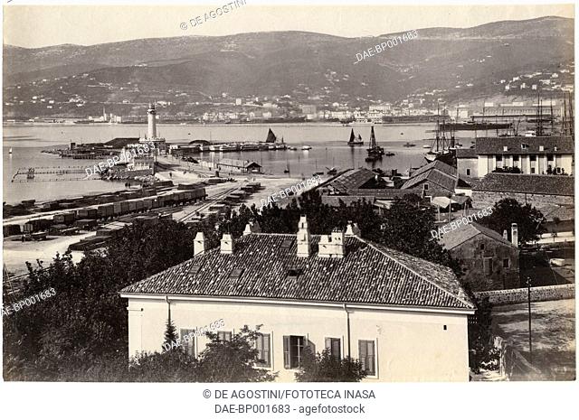 Port with the Lanterna lighthouse, Trieste, Friuli-Venezia Giulia, Italy, 1905-1910