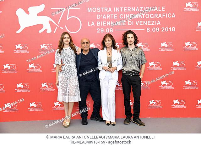 Director Amir Naderi with Monk Serrell Freed, Sophie Lane Curtis, Jacqueline Bisset during Magic Lantern photocall. 75th Venice International Film Festival