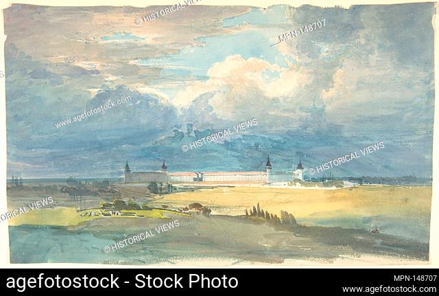 Landscape with a Large Building. Artist: Franz von Hauslab the Younger (Austrian, Vienna 1798-1883); Date: 1818-83; Medium: Watercolor over graphite;...