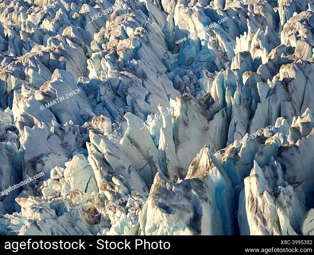 Knud Rasmusen Glacier (also called Apuseeq Glacier) in Sermiligaaq Fjord. Ammassalik region in the north east of Greenland