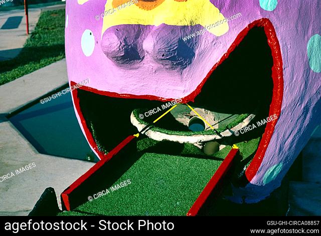 Purple People Eater Mouth Detail, Sir Goony Golf, Chattanooga, Tennessee, USA, John Margolies Roadside America Photograph Archive, 1986
