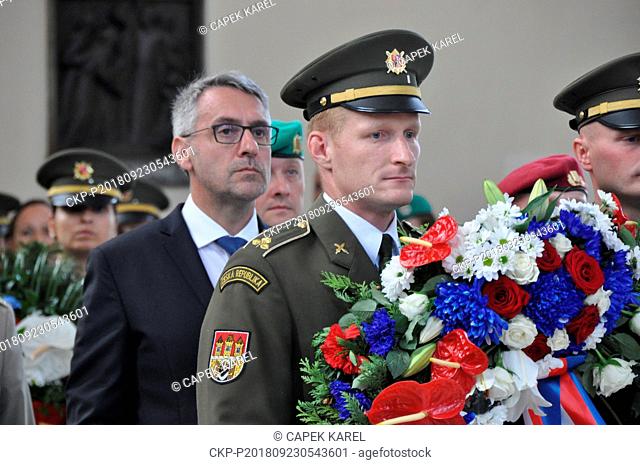 Defence Minister Lujbomir Metnar (left) and tens of people attended the national pilgrimage commemorating the victorious battle of Czech anti-Austrian fighters...