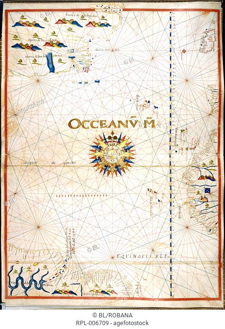 Chart of the Atlantic Ocean with Ireland Portugal and part of the west coast of Africa including the Azores Madeira Canary Islands and Cape Verde Islands