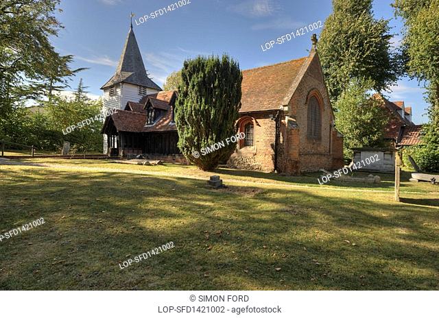 England, Essex, Chipping Ongar. Church of St. Andrew at Greenstead, near Chipping Ongar, the oldest wooden church in the world and probably the oldest wooden...