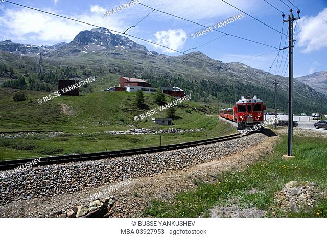 Switzerland, Graubünden, Engadin, Pontresina, Bernina, Diavolezza, Bernina-Express