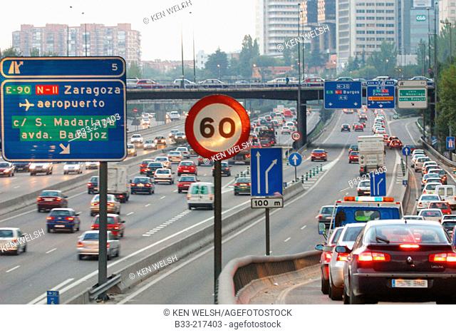 M-30 freeway. Madrid. Spain