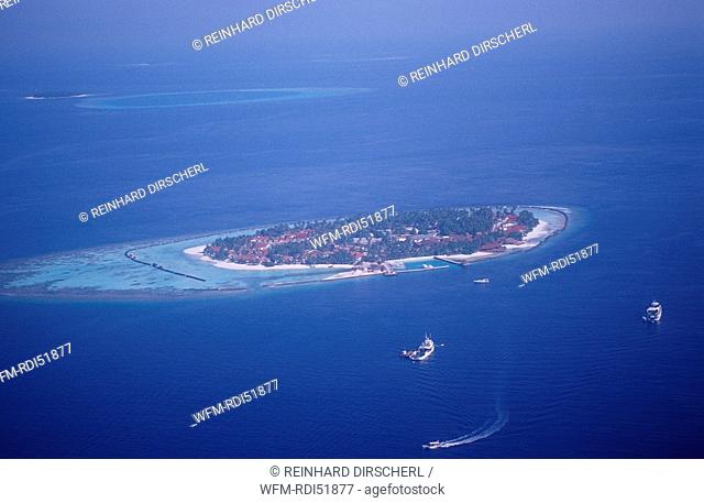 Maldives Island air image, Indian Ocean Ari Atol, Maldives Island