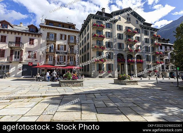 Town hall, Chamonix-Mont-Blanc, Mont Vlanc, Aiguille du Midi, viewpoint, view, Mountain, hill, cable car, top, France. (CTK Photo/Marketa Hofmanova)