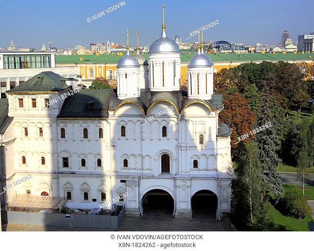 Church of the Twelve Apostles 17th century, view from Ivan the Great bell tower, Moscow Kremlin, Moscow, Russia